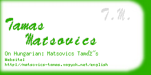 tamas matsovics business card